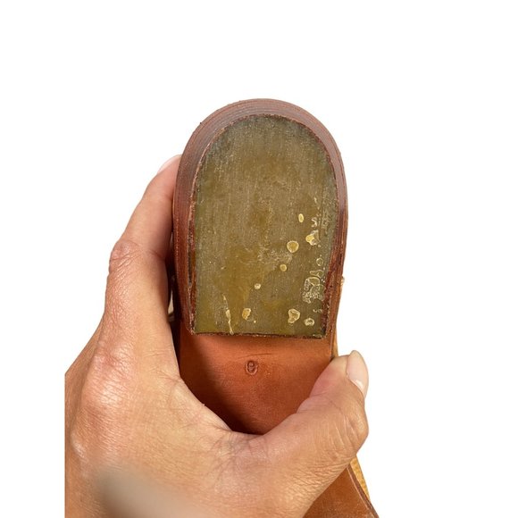 Vintage Western Mid Calf Suede & Leather Lizard Embossed Boots Light Tan Size 6 - Picture 7 of 10